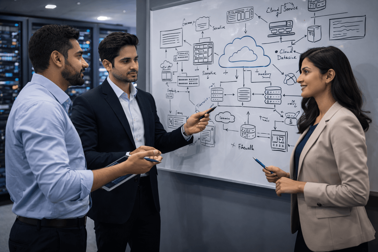 Leadership discussion in a professional IT strategy environment